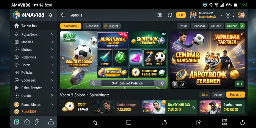 Tampilan gameplay Sportsbook AMAVI88 yang menarik dan dinamis.
