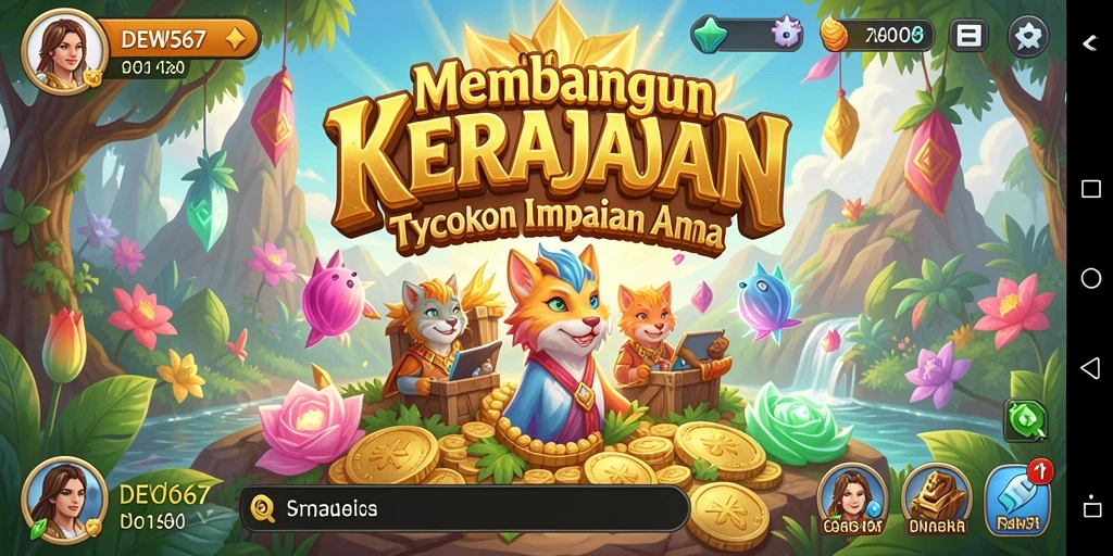Tampilan gameplay DEWI567 yang menampilkan pengelolaan bisnis Tycoon.