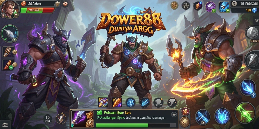 Tampilan menarik DOWER88 saat pertarungan epic antara karakter.