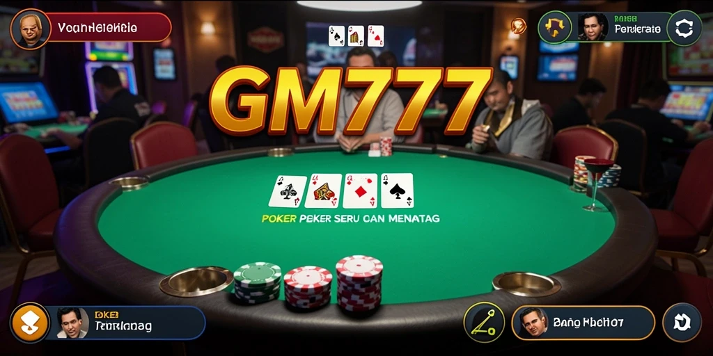 Tampilan gameplay GM777 yang seru dan menarik saat bermain Poker.