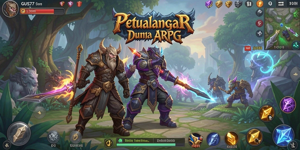 Tampilan menakjubkan saat pertarungan di GUS77 dalam dunia ARPG.