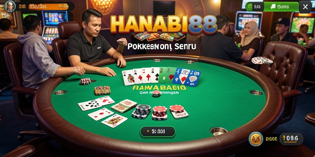 Screenshot gameplay HANABI88 menampilkan intensitas permainan poker.