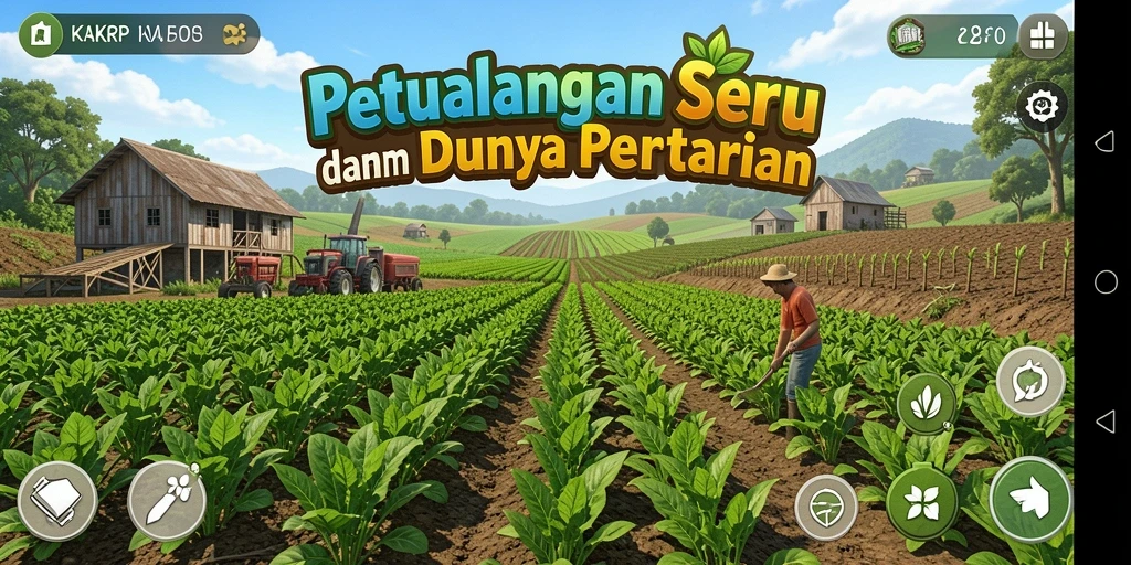 Gameplay seru KAKRP dengan berbagai tanaman dan kebun yang menarik.
