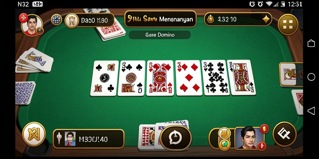 Screenshot gameplay N32 menampilkan keseruan bermain Domino secara online.