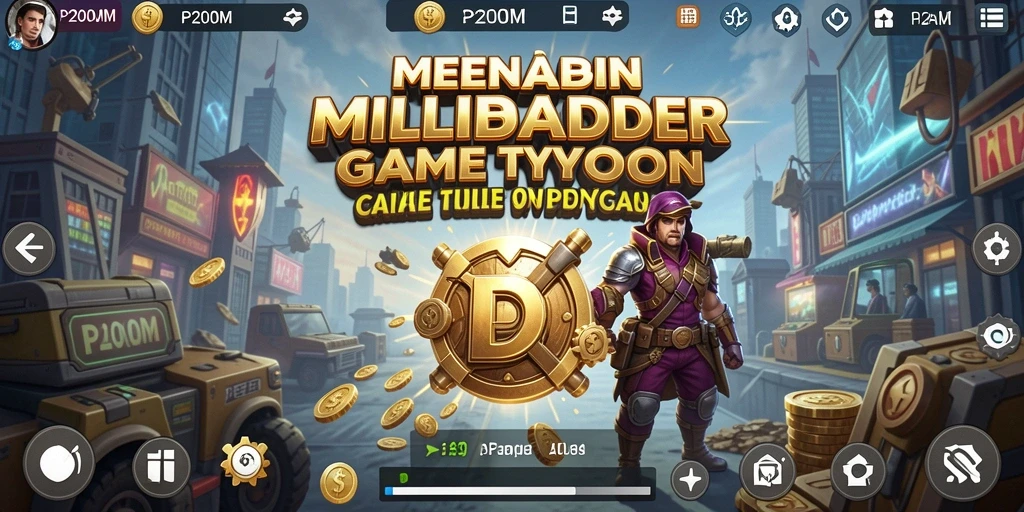 Tangkapan layar gameplay P200M yang menampilkan suasana bisnis yang dinamis.