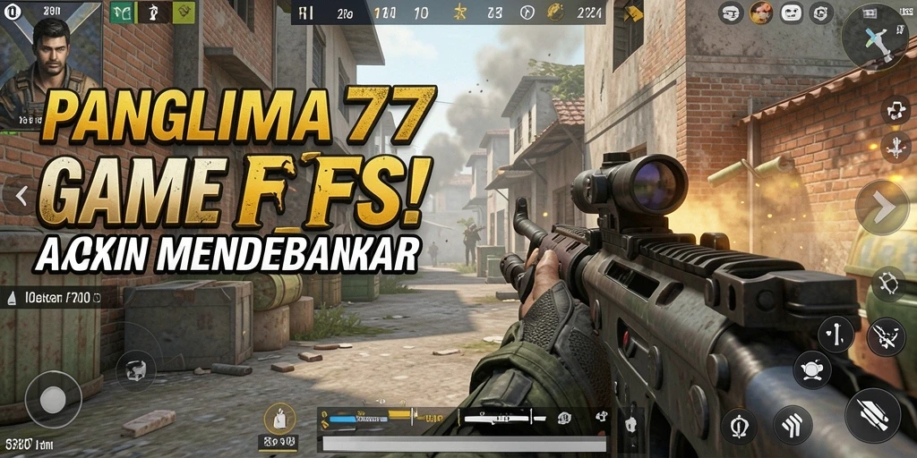 Screenshot gameplay PANGLIMA77 menampilkan aksi pertempuran yang intens.