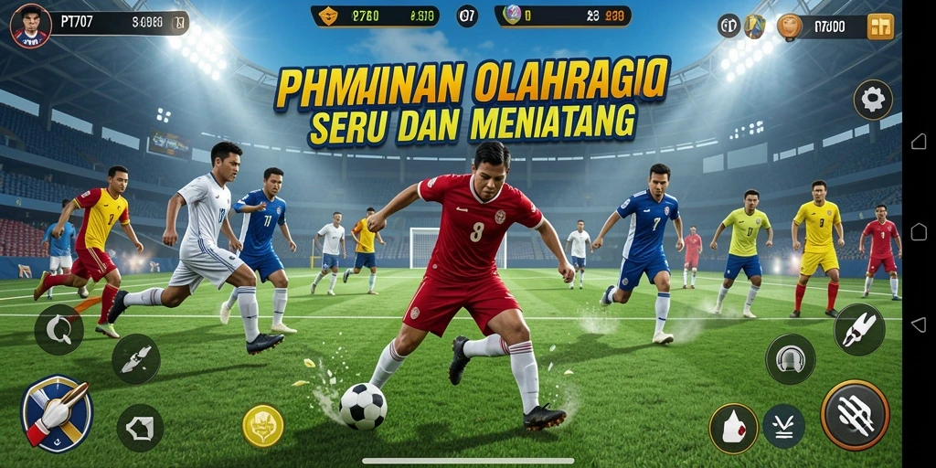 Screenshot utama PT707 menampilkan aksi gameplay olahraga yang menegangkan.