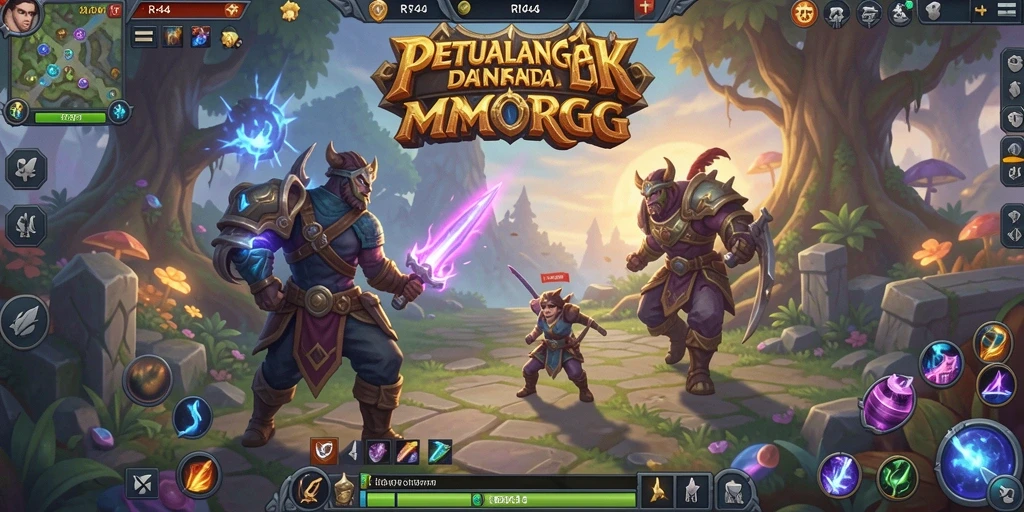 Screenshot menunjukkan aksi seru dalam pertempuran MMORPG di RR44.