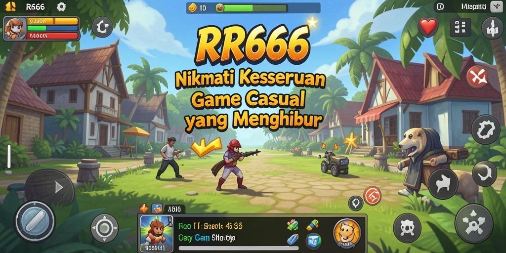 Tampilan gameplay yang cerah dan menyenangkan di RR666.