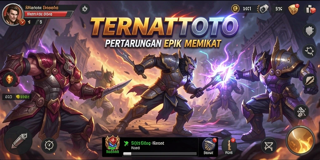 Screenshot utama TERNATETOTO menampilkan aksi pertarungan seru yang intens.