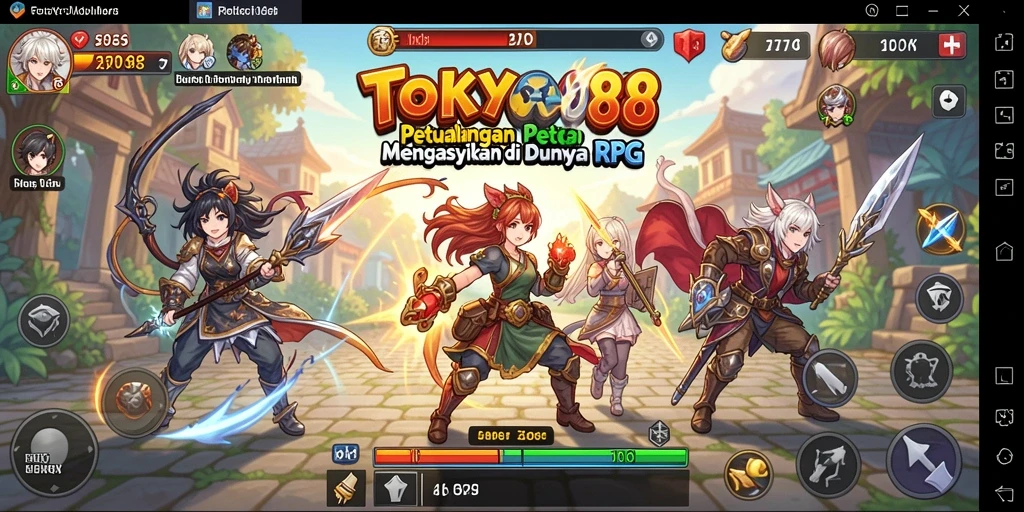 Tangkapan layar RPG menampilkan aksi seru dari pertempuran di TOKYO88.