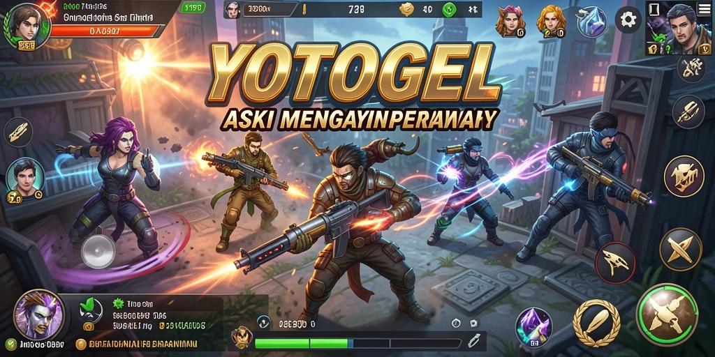 Screenshot gameplay YOTOGEL menunjukkan aksi pertempuran yang intens.